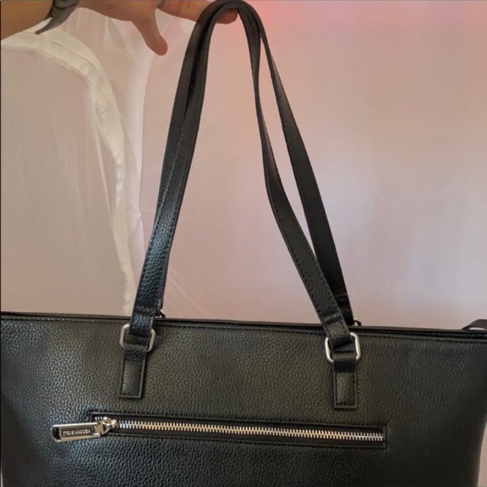 STEVE MADDEN TOTE SHOULDER HANDBAG WORK BAG BLACK - Picture 6 of 10